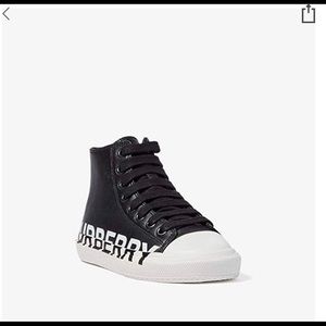 Girls Burberry Leather hi-top sneakers!